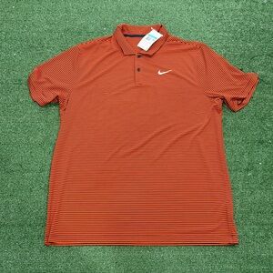Nike Dri-FIT Victory Striped Golf Polo Shirt FZ5647 809 TIGER Orange Black XL